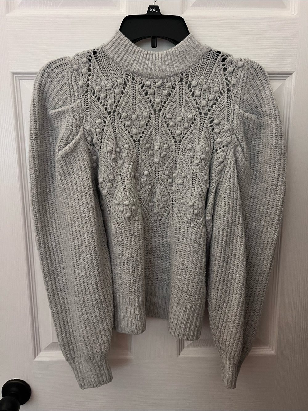 a new day Light Gray Textured Mock Neck Sweater